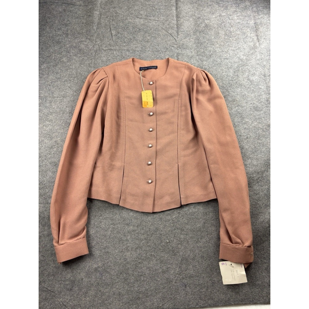 VTG Kathryn Conover Womens 6‎ Pink Tailored Puff Sleeve Button Front Prep 80s